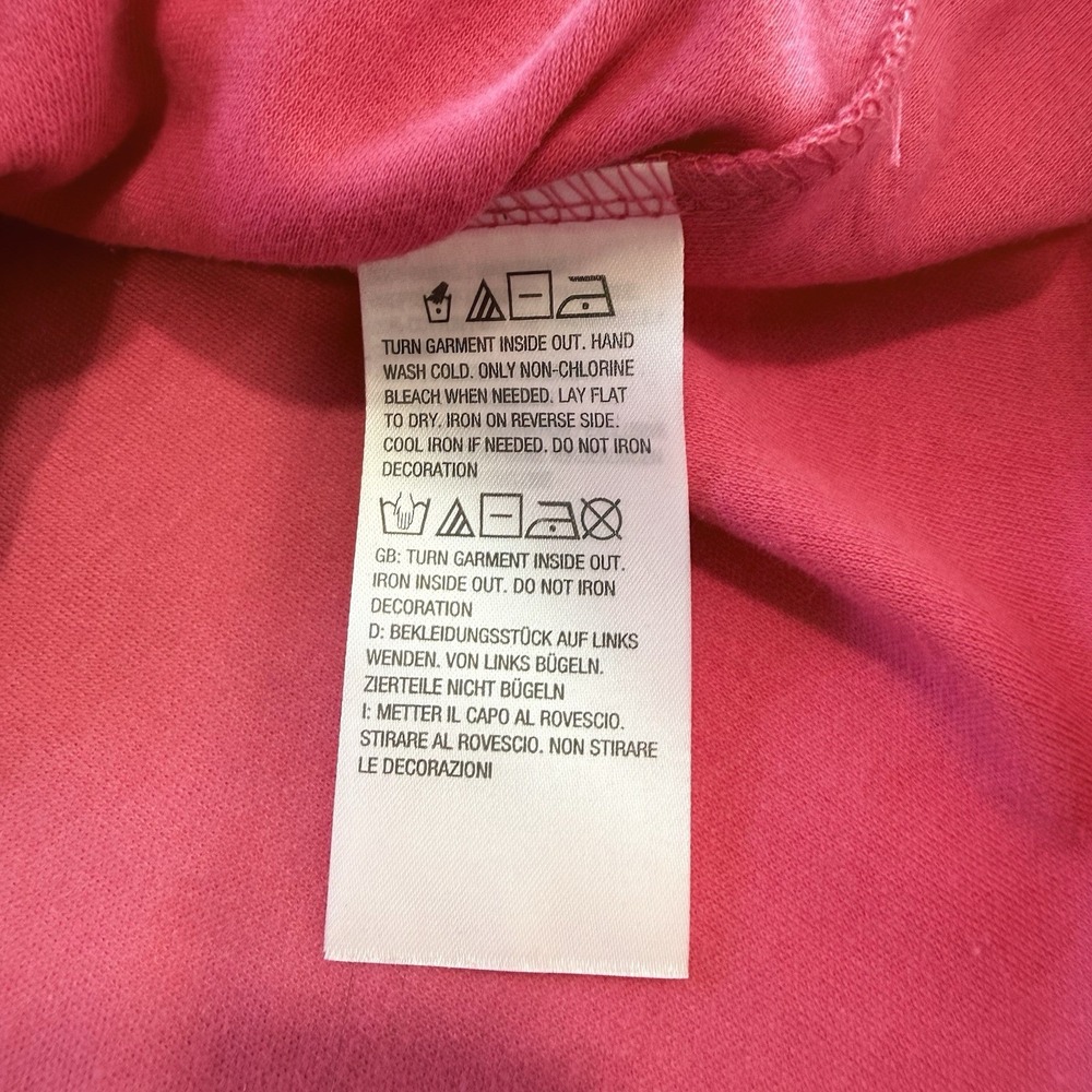 Quacker Factory Pink Floral Rhinestone Short Sleeve Scalloped Knit Top Size 2X - Picture 10 of 11